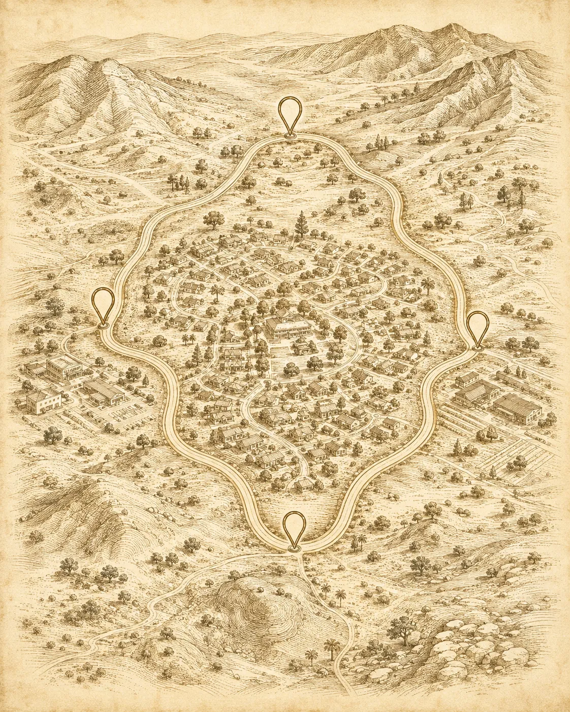 Illustrated area map of Sun City