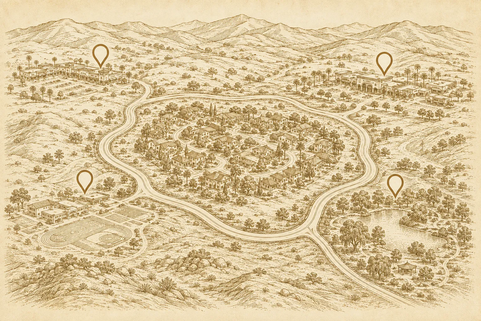 Illustrated area map of Greer Ranch